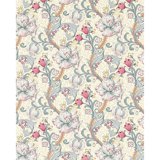 Home Furnishing Fabric - Golden Lily - Dove/Plum – Truro Fabrics