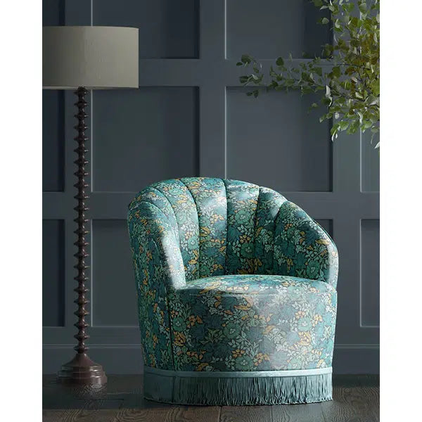 Home Furnishing Fabric - Mallow - Teal – view 3 – Truro Fabrics