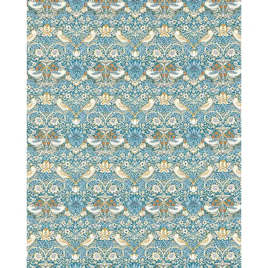 Home Furnishing Fabric - Strawberry Thief - Denim/Spice – view 2 – Truro Fabrics