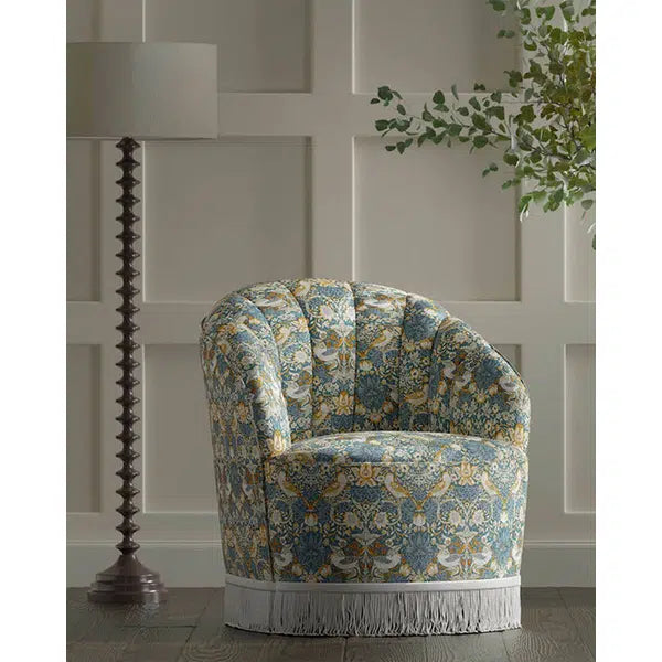 Home Furnishing Fabric - Strawberry Thief - Denim/Spice – view 3 – Truro Fabrics