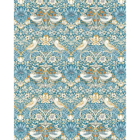 Home Furnishing Fabric - Strawberry Thief - Denim/Spice – Truro Fabrics