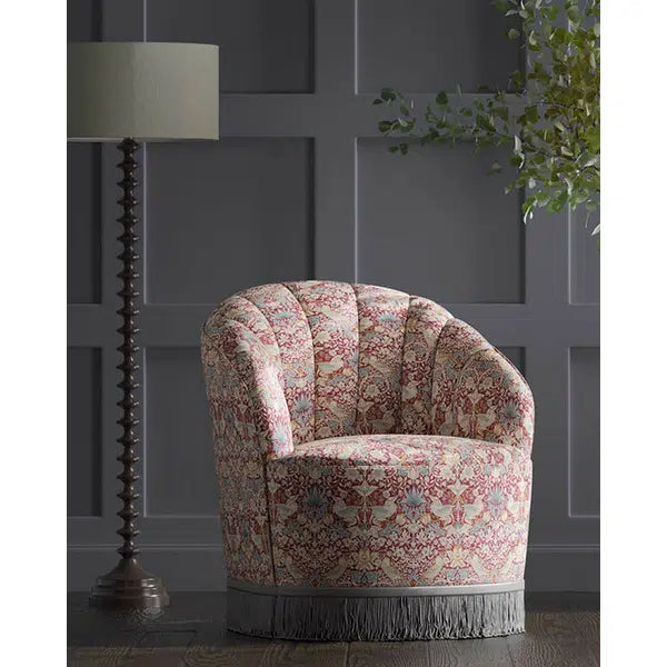 Home Furnishing Fabric - Strawberry Thief - Plum – view 3 – Truro Fabrics