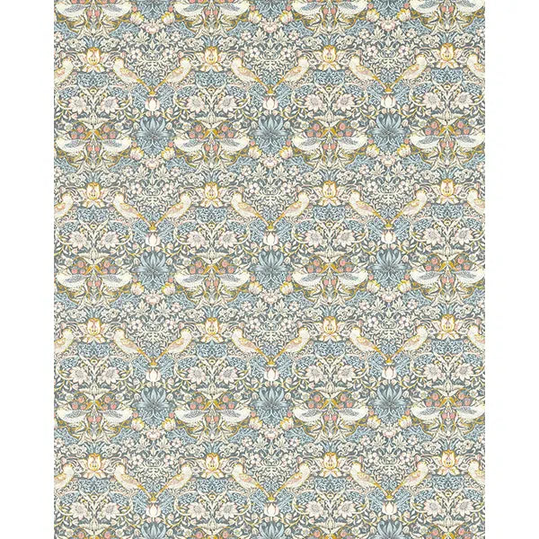 Home Furnishing Fabric - Strawberry Thief - Slate/Blush – view 2 – Truro Fabrics
