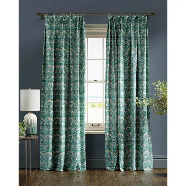 Home Furnishing Fabric - Strawberry Thief - Teal – view 4 – Truro Fabrics