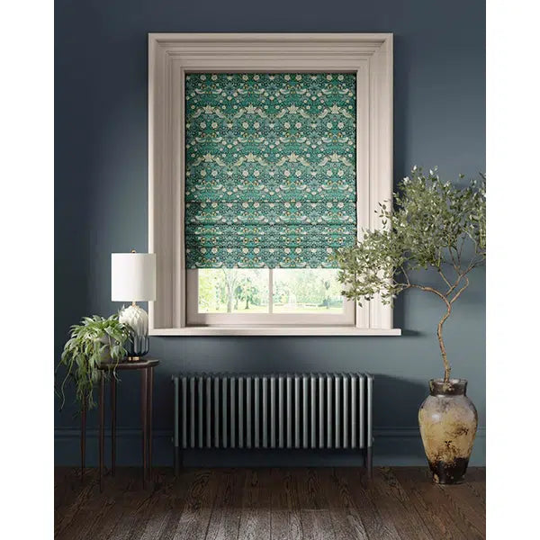 Home Furnishing Fabric - Strawberry Thief - Teal – view 5 – Truro Fabrics