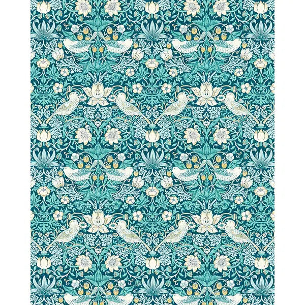 Home Furnishing Fabric - Strawberry Thief - Teal – Truro Fabrics