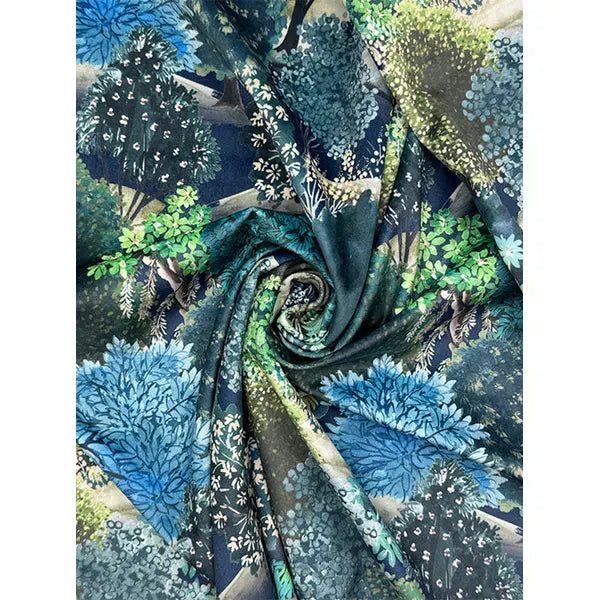 Home Furnishing Velvet Fabric - Forest Hill Navy – view 2 – Truro Fabrics