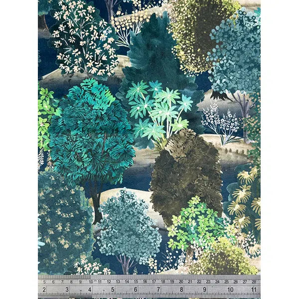 Home Furnishing Velvet Fabric - Forest Hill Navy – view 3 – Truro Fabrics