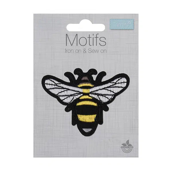 Iron-On Motif Patch - Bee – view 2 – Truro Fabrics