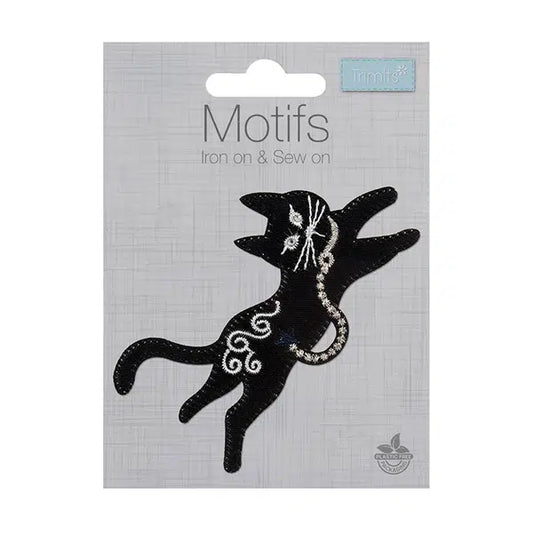 Iron-On Motif Patch - Black Cat – view 2 – Truro Fabrics