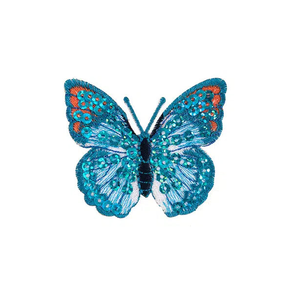 Iron-On Motif Patch - Blue Sequin Butterfly – Truro Fabrics
