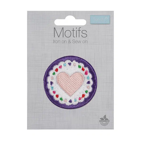 Iron-On Motif Patch - Circle Heart – view 2 – Truro Fabrics