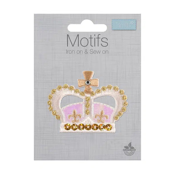 Iron-On Motif Patch - Crown – view 2 – Truro Fabrics