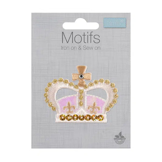 Iron-On Motif Patch - Crown – view 2 – Truro Fabrics