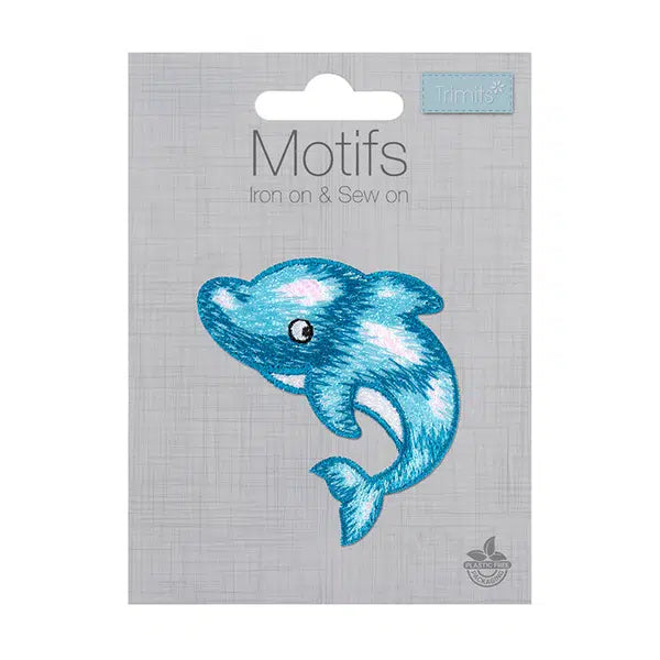 Iron-On Motif Patch - Dolphin – view 2 – Truro Fabrics