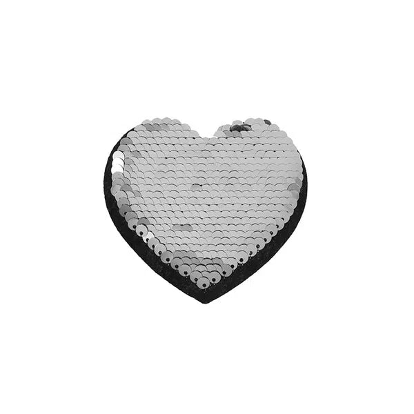 Iron-On Motif Patch - Flip Sequin Heart Pink – view 2 – Truro Fabrics