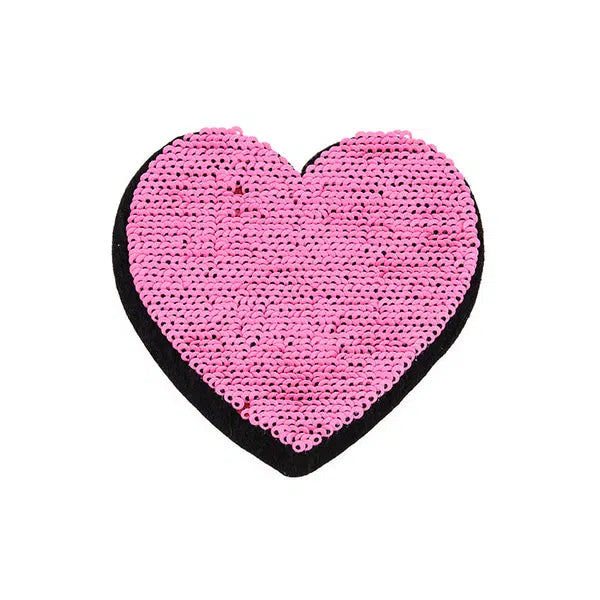 Iron-On Motif Patch - Flip Sequin Heart Red – view 2 – Truro Fabrics