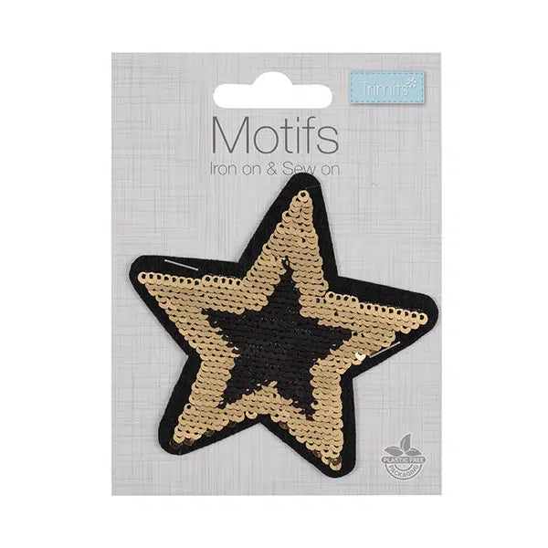 Iron-On Motif Patch - Flip Sequin Star – view 3 – Truro Fabrics