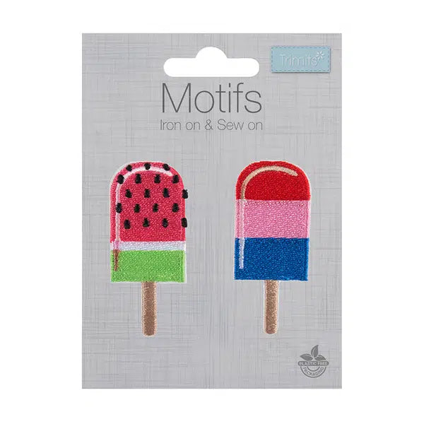 Iron-On Motif Patch - Ice Lollies – view 2 – Truro Fabrics