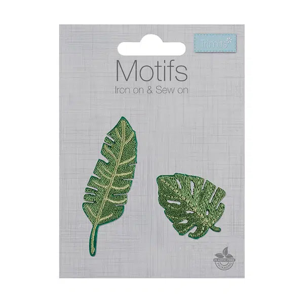 Iron-On Motif Patch - Jungle Leaves – view 2 – Truro Fabrics