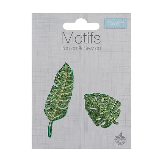 Iron-On Motif Patch - Jungle Leaves – view 2 – Truro Fabrics