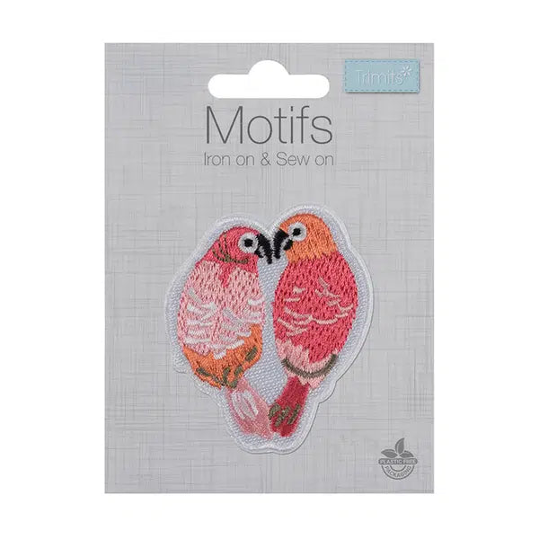 Iron-On Motif Patch - Love Birds – view 2 – Truro Fabrics
