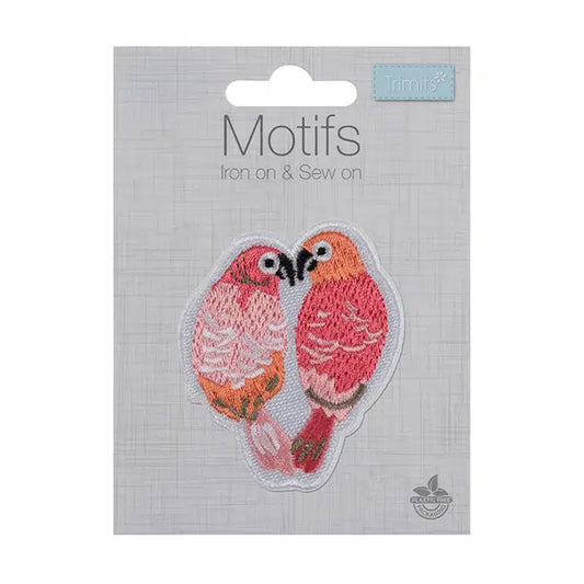 Iron-On Motif Patch - Love Birds – view 2 – Truro Fabrics