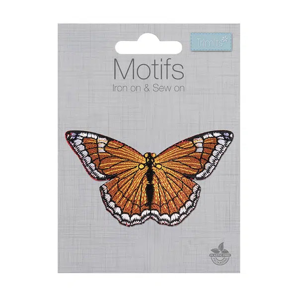 Iron-On Motif Patch - Orange Butterfly – view 2 – Truro Fabrics