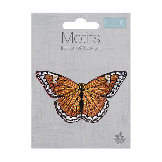 Iron-On Motif Patch - Orange Butterfly – view 2 – Truro Fabrics