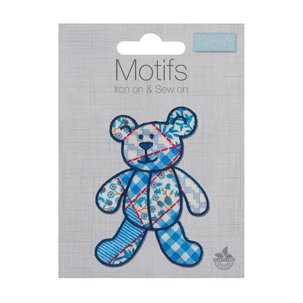 Iron-On Motif Patch - Patchwork Bear – view 2 – Truro Fabrics