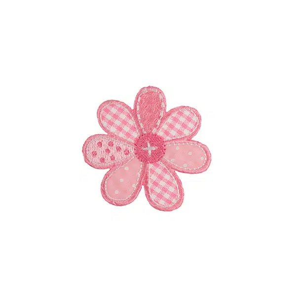 Iron-On Motif Patch - Pink Patchwork Flower – Truro Fabrics