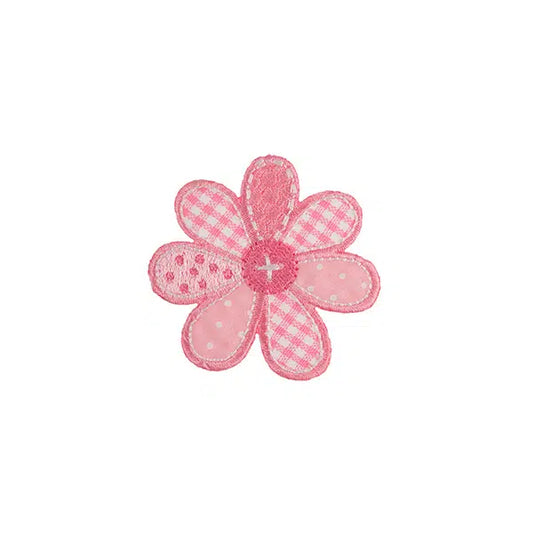 Iron-On Motif Patch - Pink Patchwork Flower – Truro Fabrics