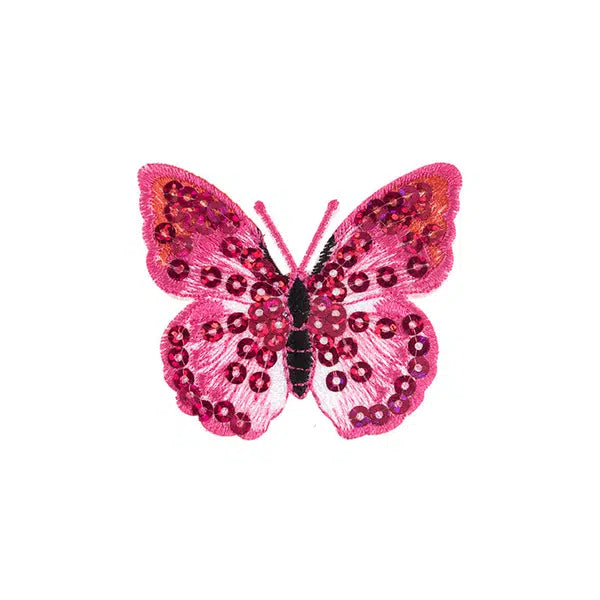 Iron-On Motif Patch - Pink Sequin Butterfly – Truro Fabrics