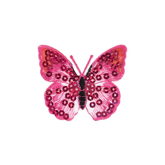Iron-On Motif Patch - Pink Sequin Butterfly – Truro Fabrics