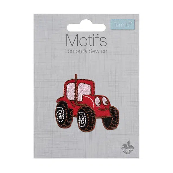 Iron-On Motif Patch - Red Tractor – view 2 – Truro Fabrics