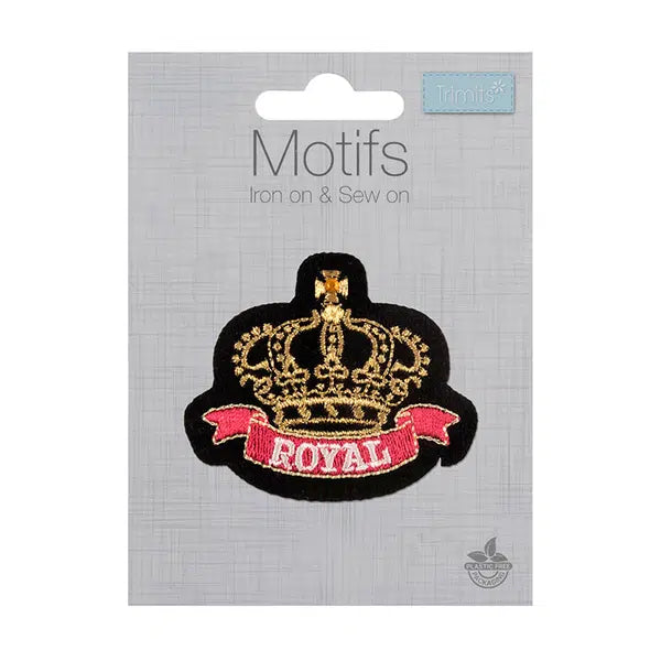 Iron-On Motif Patch - Royal Crown – view 2 – Truro Fabrics