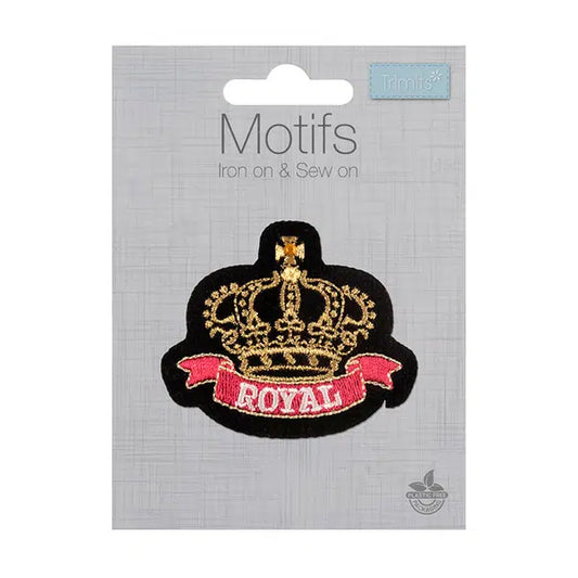 Iron-On Motif Patch - Royal Crown – view 2 – Truro Fabrics