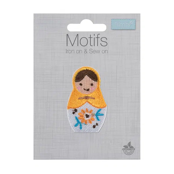 Iron-On Motif Patch - Russian Doll – view 2 – Truro Fabrics