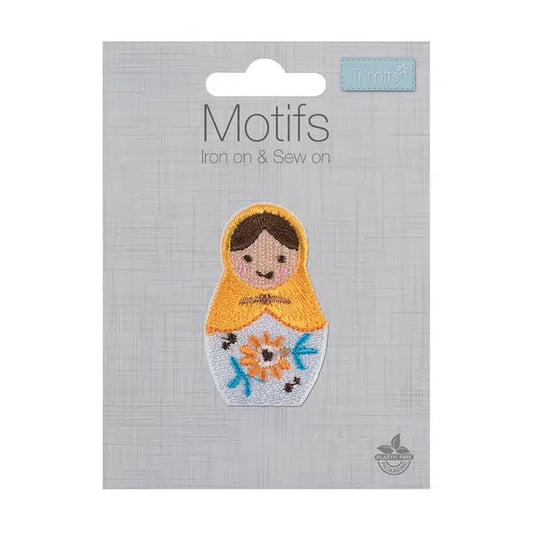 Iron-On Motif Patch - Russian Doll – view 2 – Truro Fabrics