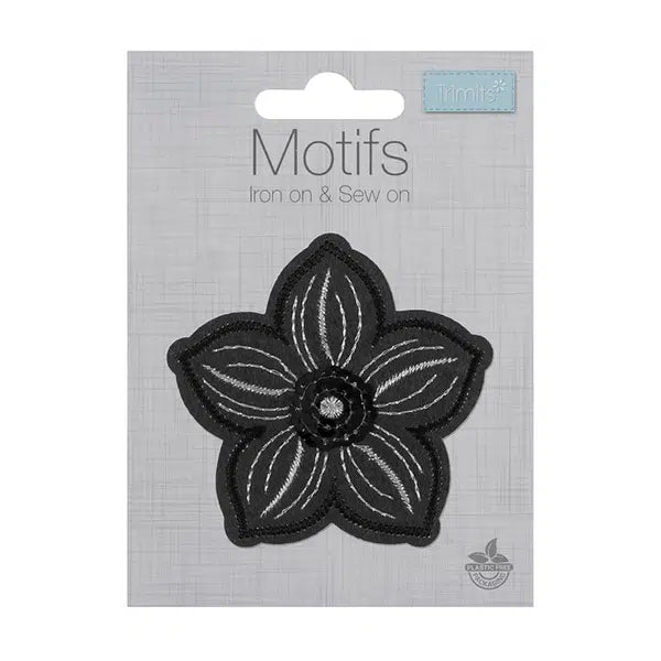 Iron-On Motif Patch - Sequin Flower – view 2 – Truro Fabrics
