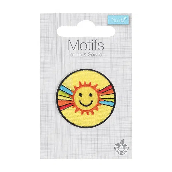 Iron-On Motif Patch - Smiley Sunshine – view 2 – Truro Fabrics