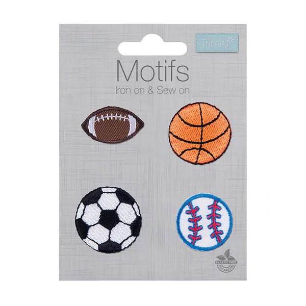 Iron-On Motif Patch - Sports Balls – view 2 – Truro Fabrics