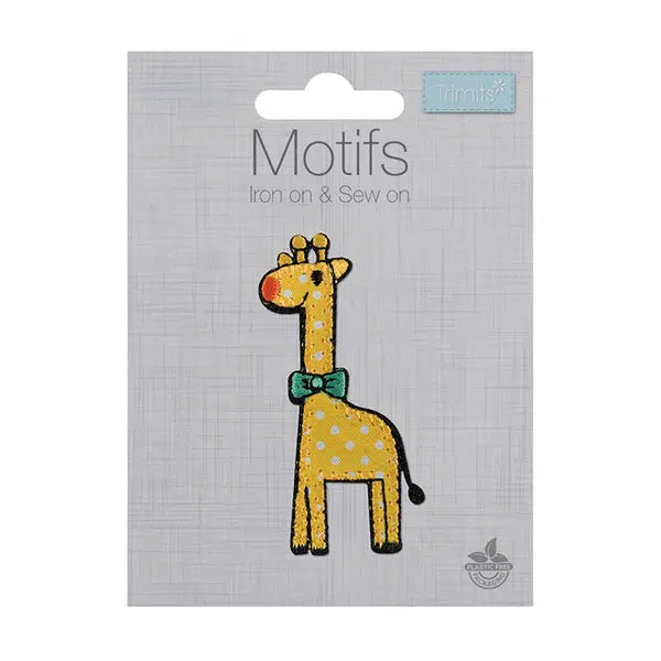 Iron-On Motif Patch - Spotty Giraffe – view 2 – Truro Fabrics