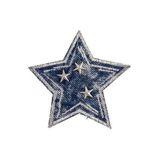 Iron-On Motif Patch - Studded Denim Star – Truro Fabrics