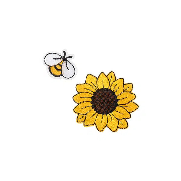 Iron-On Motif Patch - Sunflower Bumblebee – Truro Fabrics