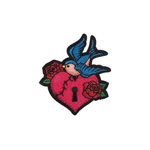 Iron-On Motif Patch - Tattoo Heart Lock – Truro Fabrics