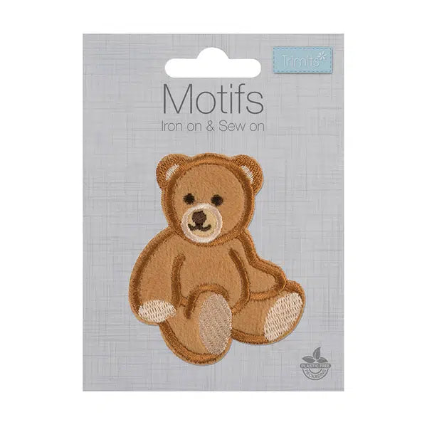 Iron-On Motif Patch - Teddy Bear – view 2 – Truro Fabrics