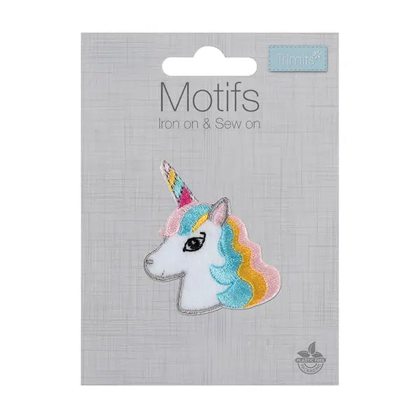 Iron-On Motif Patch - White Unicorn – view 2 – Truro Fabrics