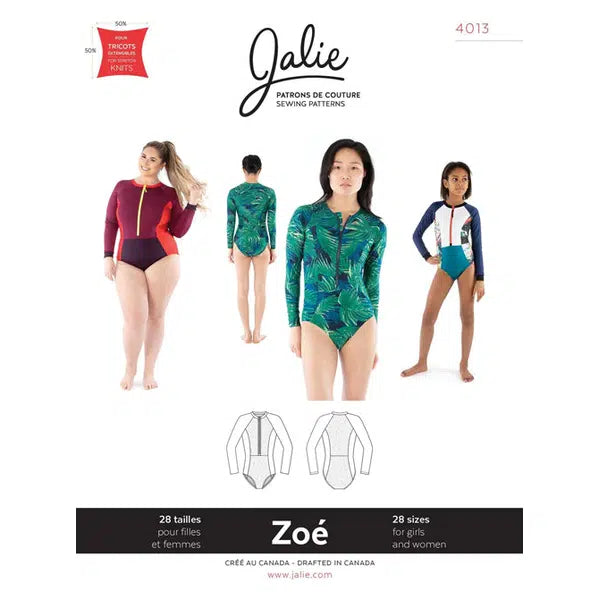 Jalie - Paper Sewing Pattern - Zoe Long Sleeve Rashguard Swimsuit – view 2 – Truro Fabrics