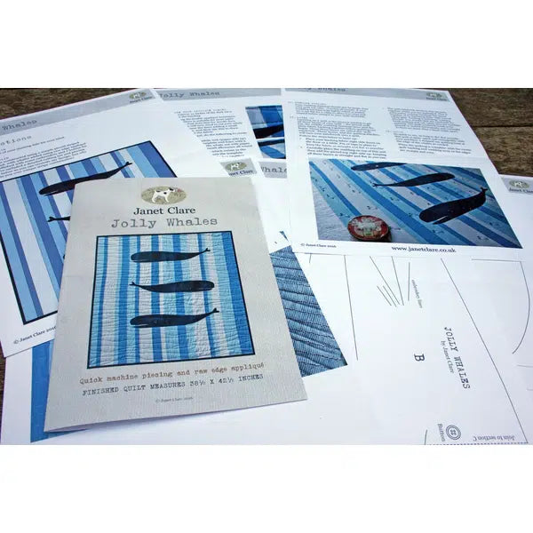 Janet Clare - Patchwork Quilt Paper Pattern - Jolly Whales | Truro Fabrics